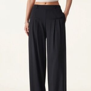 NWT - OGL Drapey Bamboo Ponte Mid Rise Wide Leg Trouser with Pockets